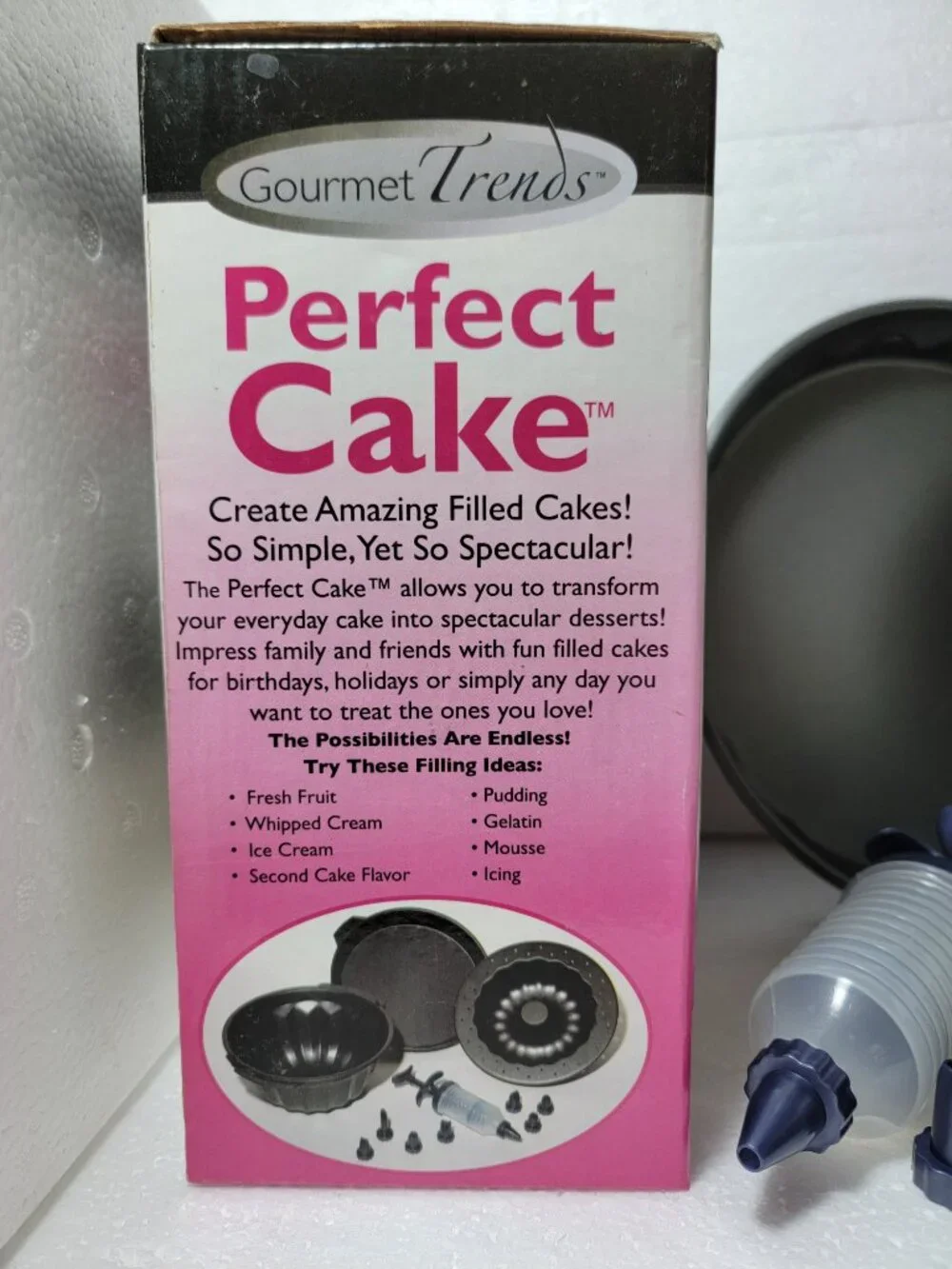Gourmet Trends 4-Piece Filled Cake Set with Decorating Kit
